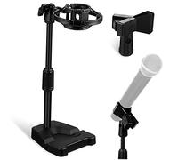 VICASKY Microphone Bracket Table Adjustable Desktop with Stand Mic Base Stable and Metal Shock Mount Holder Plastic for Speeches and Online Classes
