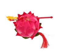 VICASKY Mid-Autumn Festival DIY Lotus Lantern Set, Red Handheld Lotus-Shaped Lantern with Carry Handle, Decorative Moon Festival Prop for Outdoor Party and Photography