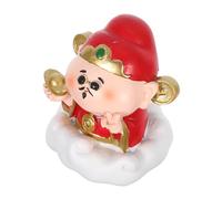 VICASKY Mini Cai Shen Figurine Resin Statue for Home Decor Feng Shui God of Wealth Prosperity Enhancer Chinese Year Decoration Sturdy Sculpture to Attract Luck Office Living Room