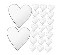 VICASKY Mini Size Heart Mirror Tiles 100pcs Shaped Removable Acrylic Wall Decor for Arts and Crafts Diy Projects Scrapbooking Valentine's Day Silver Decorations