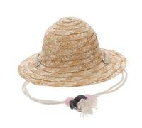 VICASKY Mini Straw Hat for Dolls Summer Accessory for DIY Crafts Miniature Decoration Lovely Practical Doll Hat for Family Friends