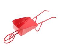 VICASKY Mini Vintage Metal Dollhouse Wheelbarrow Tiny Single Wheel Barrow for Micro Landscape Decorative Miniature Prop Red for Fairy Garden and DIY Scene