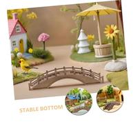 VICASKY Mini Wood Arch Bridge Figurine Long Antique Chinese Style Miniature Fairy Garden Decor for Bonsai Terrarium Moss Garden DIY Plant Pot Craft Vintage Micro Landscape Ornament