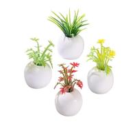 VICASKY Miniature Artificial Succulent Plants for Dollhouse Decoration 4Pcs Potted Bonsai Models in Small Size for Micro Landscape Props and Home Decor