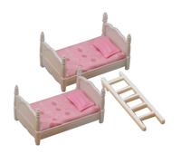 VICASKY Miniature Bunk Bed Dollhouse Furniture Realistic Doll Mini Bed Model with Natural Texture Versatile Decoration for Doll House Bedroom Accessories
