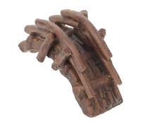 VICASKY Miniature Ceramic Fairy Garden Bridge, Lemon Yellow with Small Black Bamboo Arch, Decorative Japanese-style Micro Landscape Ornament for Outdoor Patio Yard