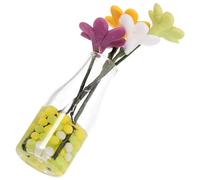 VICASKY Miniature Daisy Flower Ornament in Glass Vase Realistic Tiny Flowerpot Decoration for Dollhouse Cute Home Decor Accent for Mini Garden Landscape