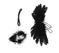 VICASKY Miniature Doll Angel Wings for DIY Crafts Black Plush and Small Wings Decorative Costume Props for Creative Doll Dress Up and Cosplay Accessories