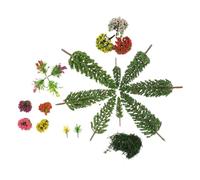 VICASKY Miniature Model Trees Spacesaving Decoration 30pcs Realistic Design Plastic Simulated Green Plants for Diorama and Railway Scenery for DIY Landscape and Table Centrepiece