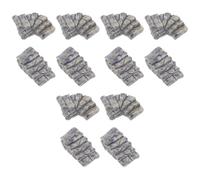 VICASKY Miniature Stone Steps Resin Set Delicate Details 12pcs with Straight and Curved Shapes for Handicrafts and Landscape, Doll House Garden Accessory