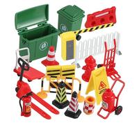 VICASKY Miniature Traffic Roadblocks Simulation Street Warning Signs Educational Playset for Enhancing Motor Skills and Road Safety Awareness