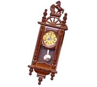 VICASKY Miniature Vintage Pendulum Clock Figurine, Simulation Roman Old-style Dollhouse Decor, 1pcs Mini Decorative Clock Ornament for Mini House and Doll Accessories