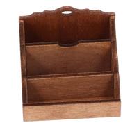 VICASKY Miniature Wooden Doll House Storage Holder Compact Vintage Display Stand for Mini Furniture Models Eco Friendly Decorative Rack for Dollhouse Scenes and Small Item Organization