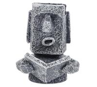 VICASKY Moai Stone Pen Holder Resin Pencil Organizer and Spectacles Stand Multi-functional Easter Island Desk Decor for Office and Reading Accessories
