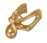 VICASKY Modern Gold Resin Heart Hand Sculpture - Abstract Thinker Figurine for Desktop and Bookshelf Decor, Heart-Shaped Resin Ornament for Home and Office Display