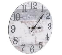 VICASKY Modern round Wall Clock with Quiet Movement and Battery Powered Mechanism, Stylish Hanging Clock Decor Made of Wood and Plastic, for Hotel Or Club Wall Mounted Display