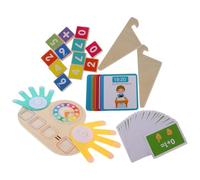 VICASKY Montessori Counting Wooden Finger Math Learning Frame with Animal Patterns for Early Arithmetic Skills Addition Subtraction and Color Recognition