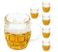 VICASKY Mug Shot Mini Beer Glasses Miniature Bottles Dollhouse Mugs Set 6pcs Resin Cups with for Landscape Doll House Model Home Decor Children S Room Art Decoration 1.45 Inch