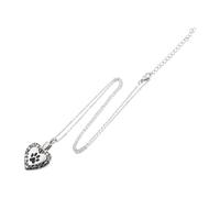 VICASKY Multi-use Dog Ashes Urn Necklace Heart-shaped Pet Memorial Pendant with Paw Print for Keepsake and Cremation Ashes Storage Suitable for Remembering Loved Pets and Family Members