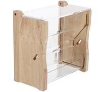 VICASKY Multi-use Parrot Feeder Feeding Box Chicken Automatic Feeder Acrylic Beige Easy to Clean Easy Filling for Rutin Chicken