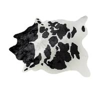 VICASKY Multifunctional Polyester Cowhide Rug with Anti-slip Backing, White Imitation Cowhide Carpet for Playroom or Dining Room, Comfortable and Stylish Floor Mat for Home Décor