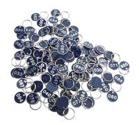 VICASKY Multipurpose Number Tags 100pcs Metal with Rings for Luggage and Spa Locker Identification Blue 1-100