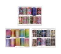 VICASKY Nail Art Stickers Paper Material for Nail Decor 3 Boxes with Assorted Colours and Elegant Style for Do Your Own at Home