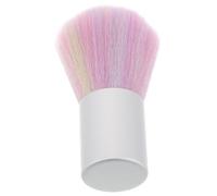 VICASKY Nail Dust Cleaning Brush with Rainbow Fluffy Bristles, Short Handle Manicure and Pedicure Powder Remover Brush for Nail Art and Salon Use