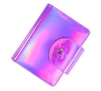 VICASKY Nail Stamping Plate Bag Practical Square Case Purple for Organizing Leather with 20 Cards Nail Printing Templates