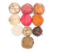 VICASKY Natural Decorative Ball Vase Bowl Filler Balls Set in Grass Rattan and Foam for Tabletop Decoration and Parties Compatible Bowls and Bird Displays