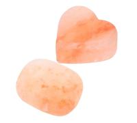 VICASKY Natural Himalayan Mineral Salt Soap Bars 2pcs Heart Oval Shape Exfoliating Salt Massage Stones for Body Scrub Spa Bath Home Use