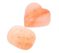 VICASKY Natural Mineral Salt Soap 2Pcs Set - Handcrafted Himalayan Salt Massage Stones in Heart Oval Shapes - Exfoliating Body Soap for Skin Cleansing and Deodorant Use in Bath and Spa
