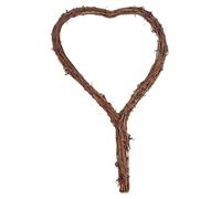 VICASKY Natural Rattan Heart Shaped Wreath with Handle DIY Floral Arrangement Frame for Valentines Day Home Decoration Handmade Garland Form for Door Hanging and Romantic Decor