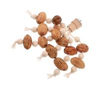 VICASKY Natural Wood Parrot Chewing for Cockatiels Conures Budgies - Nut Fastened Mango Wood Foraging Bead String Hanging for Bird Teeth Grinding and Behavioral Enrichment
