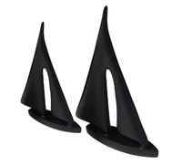 VICASKY Nautical Resin Sailboat Sculpture 2Pcs Abstract Black Resin Models for Entryway Table Mantel and Bookshelf Decorations