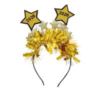 VICASKY New Years Headband: 2026 Happy New Year Headband Tiara 2025 Hair Hoop Headdress Hair Accessories Holiday Party Supplies Favors Golden