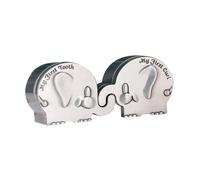 VICASKY Newborn My First Curl and Tooth Keepsake Box Elephant Shape Zinc Alloy Smooth Surface No Burr Silver Baby Gifts for Birthday and New Year