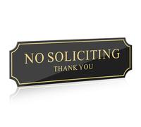 VICASKY No Soliciting Sign No Political Soliciting Sign Black Acrylic Self-adhesive Easy Installation Visibility Elegant for House Window