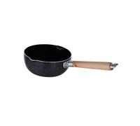 VICASKY Nonstick Medical Stone Frying Pan with Wooden Handle Japanese Style Milk Warmer Pot for Even Heating and Easy Cleaning Non Stick Cooking Pan for Kitchen Use