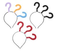 VICASKY Novelty Question Mark Headband 3pcs Set Colorful Funny Hair Hoop Props for Party Photo Booth Festival Dress up Accessories