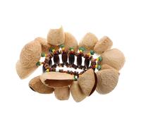 VICASKY Nut Shell Handbell Bracelet Tribal Percussion Musical Instrument, Black Natural Fruit Shell Wristband Shaker for Hand Bell Sound Effects and Rhythm Playing