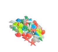 VICASKY Ocean Theme Luminous Fish Tank Stone Ornaments, 50pcs Random Color Glow-in-the-Dark Aquarium Landscape Gravel Decor for Aquatic Terrariums Random Color