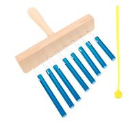 VICASKY Orff 8-bar Solid Aluminum Wind Chimes Percussion Instrument with Mallet, Tabletop Music Toy for Boys and Girls Beginners, Blue Tone Chime for Band and Classroom Use
