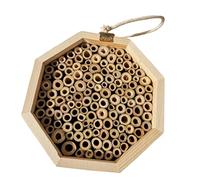 VICASKY Outdoor Wooden Bee House for Garden Pollinators Natural Habitat Box for Bees and Beneficial Insects Weather Resistant Apiary Hive for Egg Laying and Overwintering Reusable Eco
