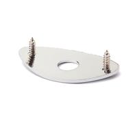VICASKY Oval Chrome Guitar Jack Plate Gt21 Screws Metal Electric Guitar Input and Output Jack Socket Plate for Bass