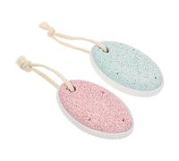 VICASKY Oval Pumice Stone Foot File 2pcs Natural Volcanic Pedicure Foot Dead Skin Remover for Callus Softening Blue and Pink Set