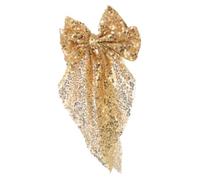VICASKY Oversized Gold Sequin Bow Hair Clip Large Giant Glitter Hair Accessories for Women Girls Toddlers Decorative Sparkly Hairpin for Party and Daily Wear