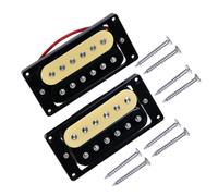VICASKY Pair Zebra Style Double Coil Pickups Electric Guitar Neck Bridge Surrounds Solid Nickel Pole Pieces Direct Replacement for Most Guitars DC Resistance NECK BRIDGE 15K