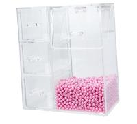 VICASKY Pearl Acrylic Makeup Brush Storage Organizer with Lid Multifunctional Cosmetic Holder for Vanity Tabletop Dustproof Makeup Bucket for Brushes Eyeliners and Beauty Tools