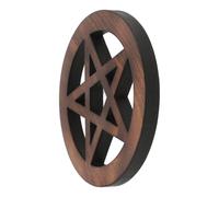 VICASKY Pentagram as Altar Wooden Ornament Tile Metaphysical for, Shape with Versatile Use Divination and Ceremony Decor Office and Bookshelves Decoration
